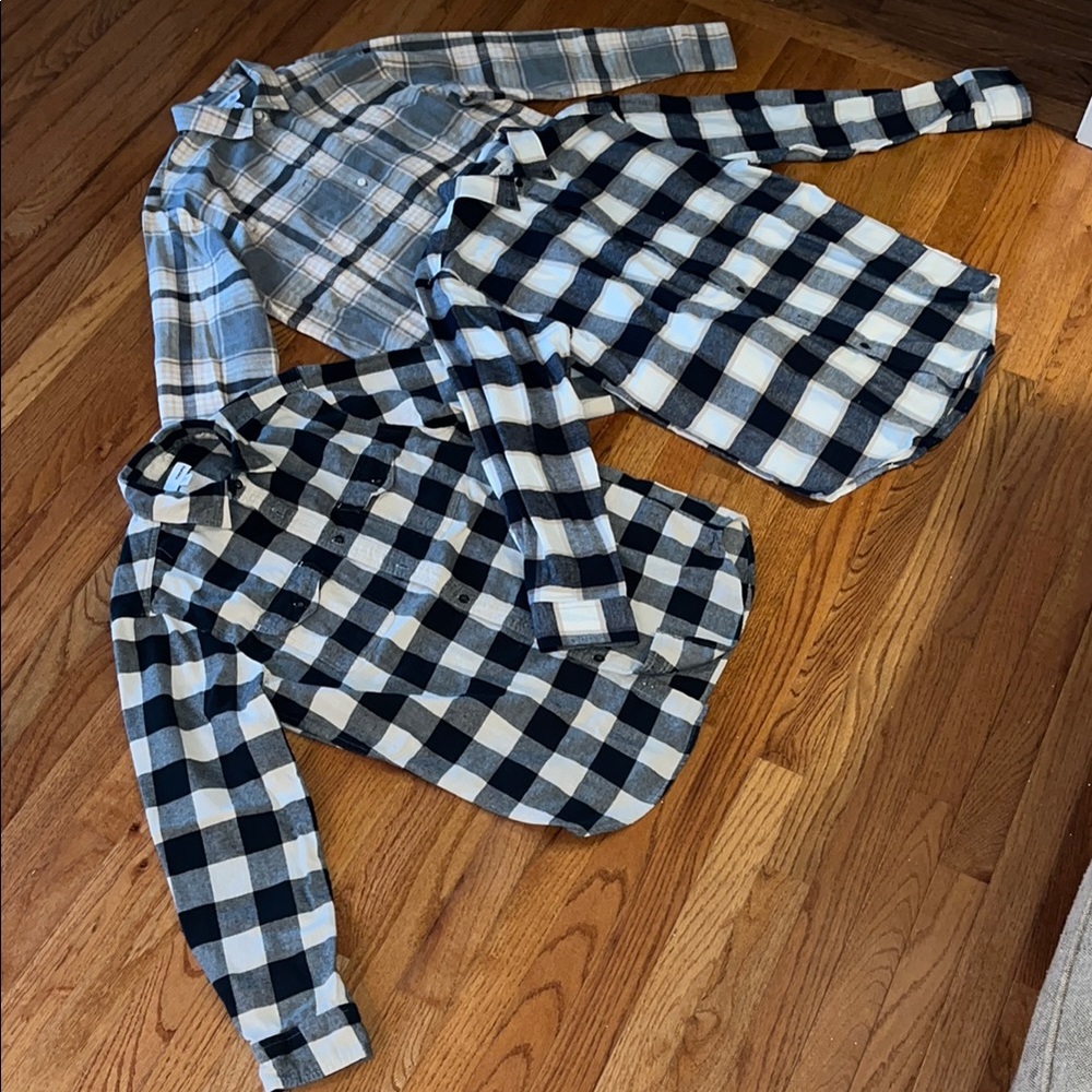 Plaid Button-Up Shirts Set
